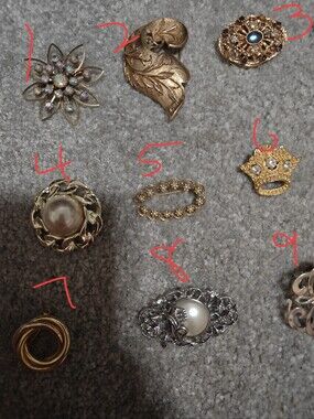 All  Vintage ratcarcher brooch Gold-Tone Faux Pearl Floral BroochWomen Jewelry